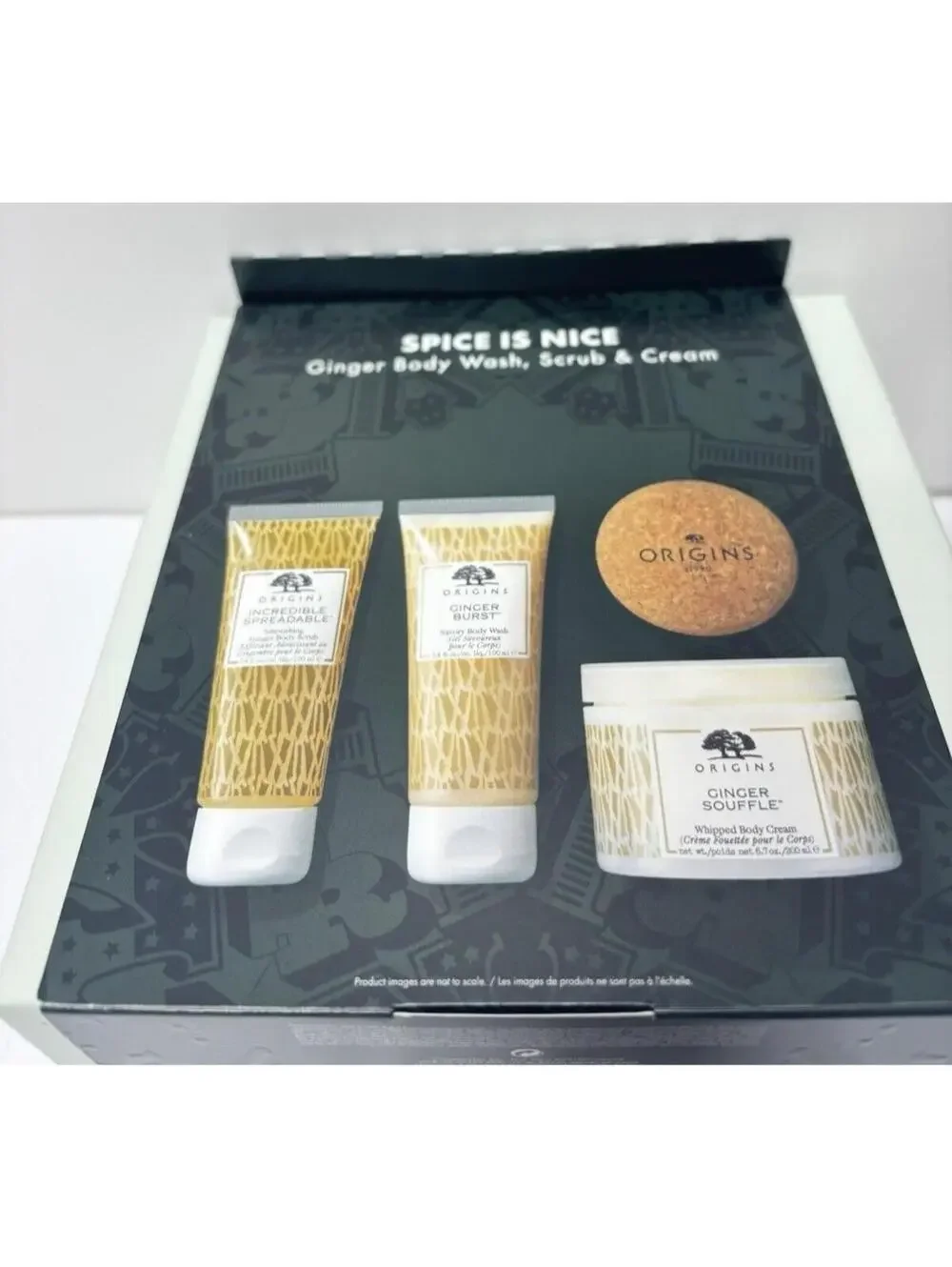 Origins Ginger Souffle Body Wash,Scrub & Cream 4pc Gift Box Set-Brand New